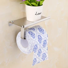 Modern Toilet Paper Holder with Shelf, Bathroom Tissue Holder Wall Mounted