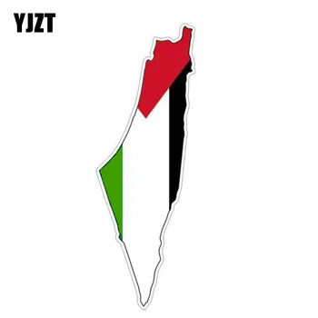 

YJZT 4.2CM*12.5CM Accessories Palestine Gazza Jews Flag Map Helemt Car Sticker Decal 6-1207