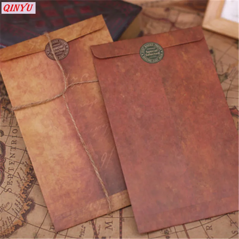 

12x20cm 5Pcs Old Style Vintage Paper Envelope Brown Kraft Packaging For Greeting Card Postcard Card Small Gift Invitation6zMM231