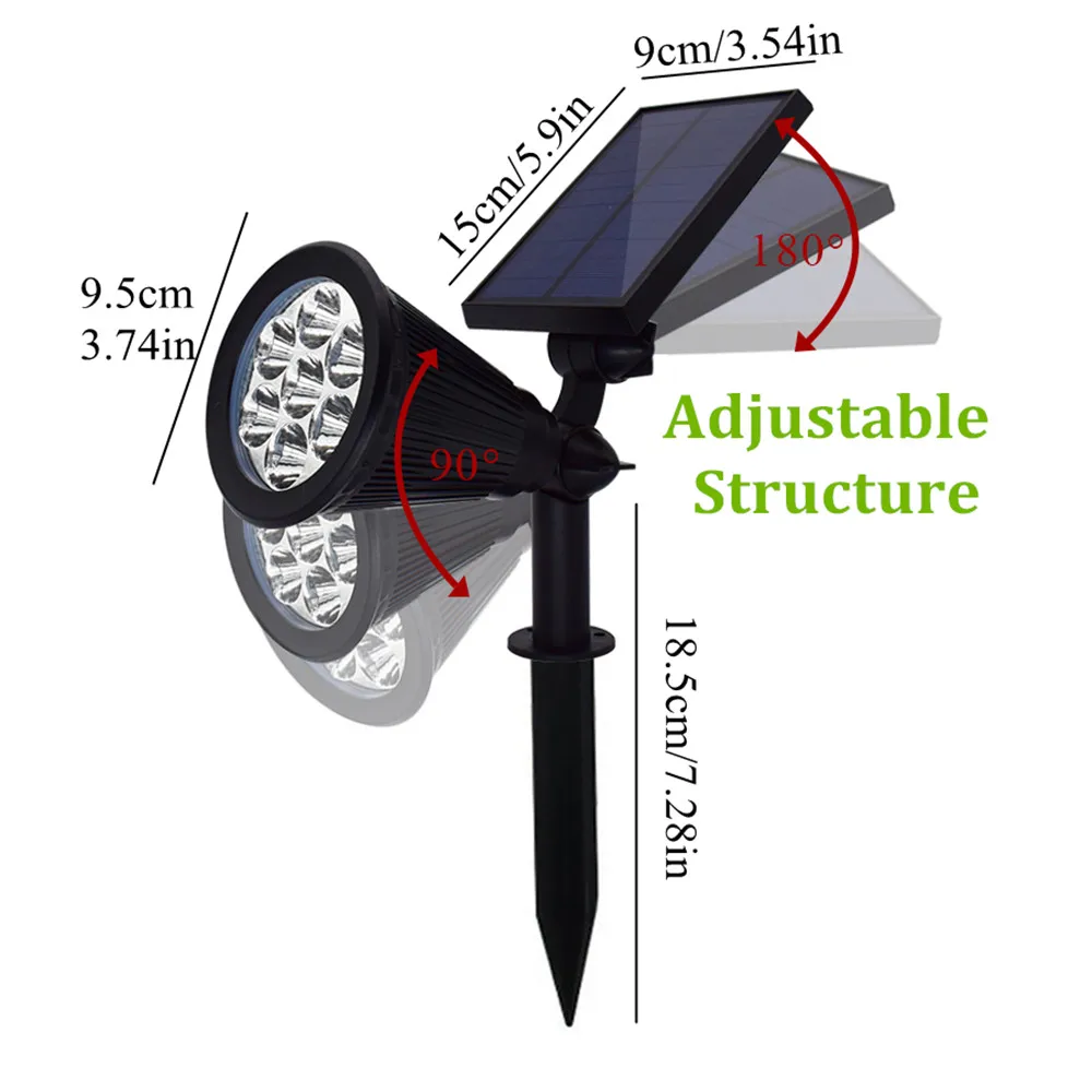 Solares do Jardim Automática de Cores Movido a Energia Luz para Iluminação do Gramado 7led Luzes Holofotes Mudança 7 Solar Caminho Lâmpada Quintal Pátio 1 Pcs 3 Online shopping