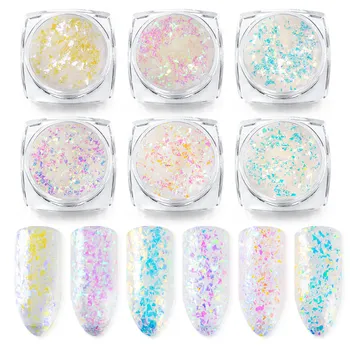 

T-TIAO CLUB Nail Art Glitter Snow Flakes Irregular Cut Paillette Acrylic Tip UV Gel Polishing DIY Nail Art Decoration