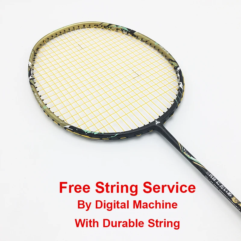 ESPER raqueta de bádminton 58G Super luz 9U raqueta de grafito de carbono FIBRA DE profesional ofensiva de alta tensión con cuerda y regalo ESPER raqueta de bádminton 58G Super luz 9U raqueta de grafito de carbono FIBRA DE profesional ofensiva de alta tensión con cuerda y regalo