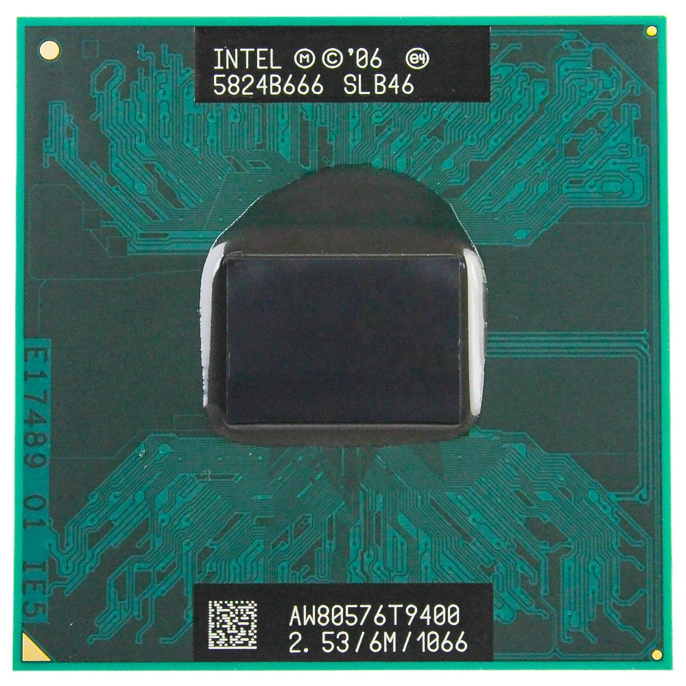 Процессор Intel Core 2 Duo T9400 6 Мб кэш памяти 53 ГГц 1066 двухъядерный процессор Socket