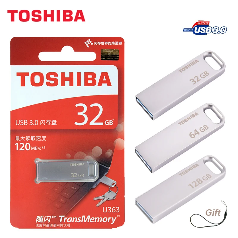 TOSHIBA USB флеш-накопитель USB3.0 U363 32 Гб usb флешка 64 Гб chiavetta usb 128 ГБ металлическая Водонепроницаемая ручка-накопитель устройство для хранения pendriv