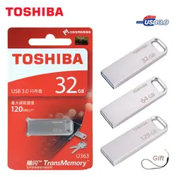 TOSHIBA USB флеш-накопитель USB3.0 U363 32 GB usb-накопитель 64 Гб chiavetta usb 128 в металлическом корпусе Водонепроницаемый Флешка для хранения устройства pendriv