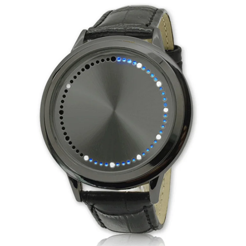 Новые модные сенсорные часы, светодиодные часы для мужчин, креативный точечный матричный синий светильник, светодиодные цифровые часы, электронные часы, мужские цифровые часы