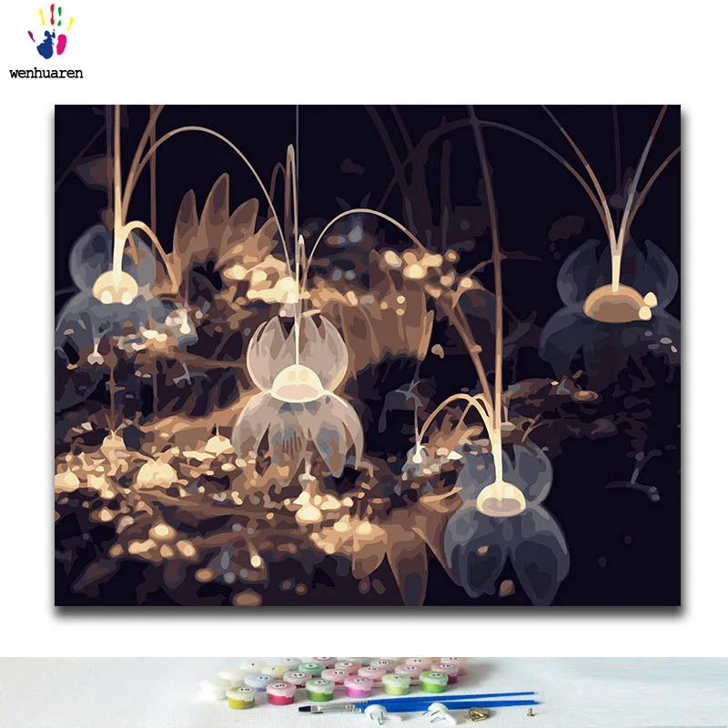 

DIY Coloring paint by numbers Lantern in the dark paintings by numbers with kits 40x50 framed