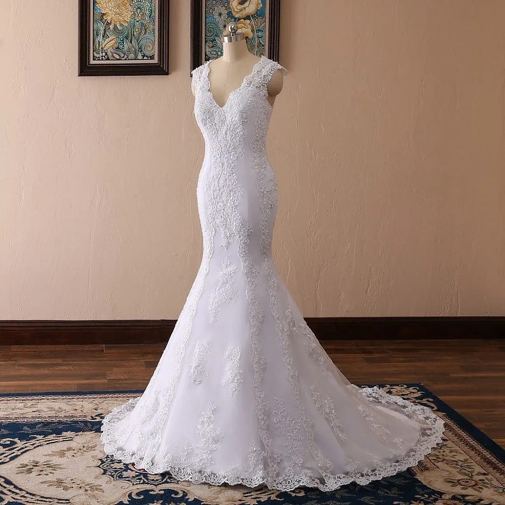 Robe-de-Mariee-V-Neck-Sexy-Back-Mermaid-Wedding-Dresses-Lace-Appliques-Beads-Hochzeitskleid (1)