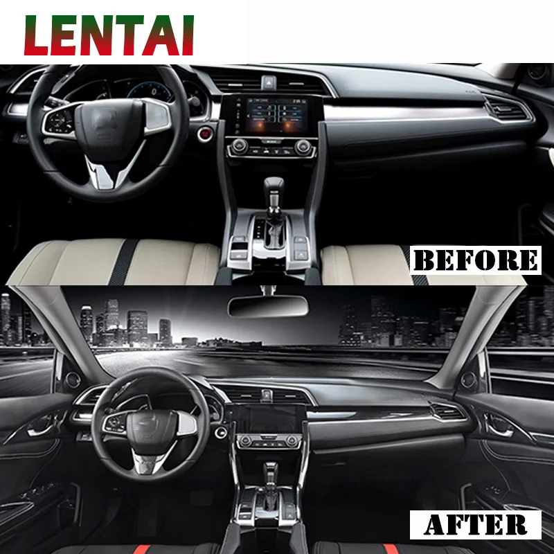 

Car Styling 3D Carbon Fiber Stickers For Honda Civic 2018 2019 2016 2017 10th Accessories Steering Wheel Button Frame Cover
