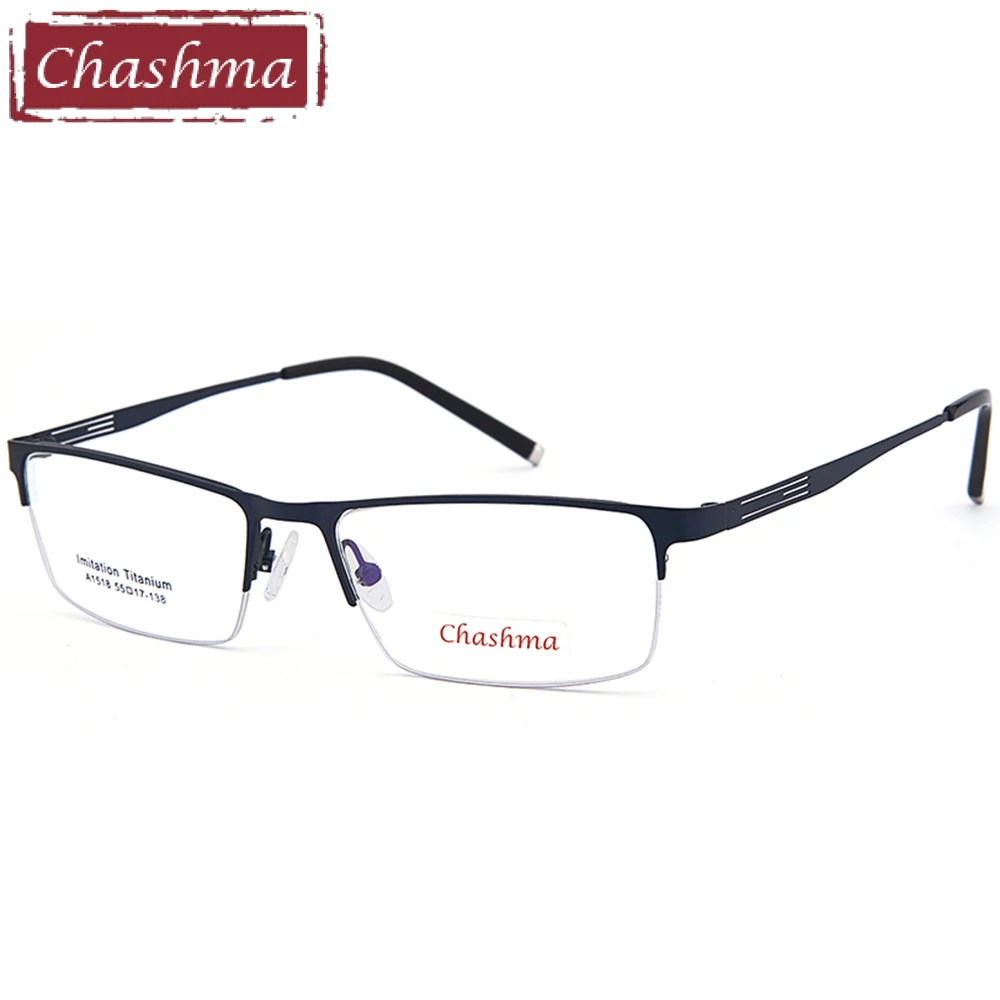Мужские Полуободковые оптические очки Chashma брендовые модные из сплава с оправой