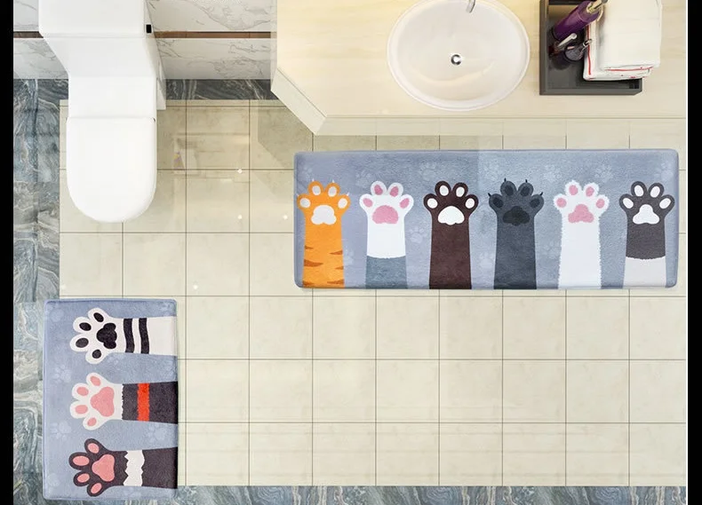 Милые приветственные напольные коврики животные кошка коготь печатных ванная кухня ковры коврики коврик с изображением кошки для