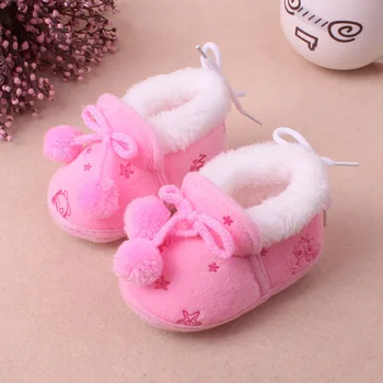 

Winter New Thick Baby Cotton Shoes Cute Ball Boys and Girls Shoes Soft Sole Shoes