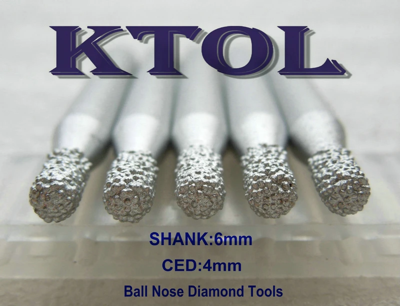 

Shank 6mm CED-4mm Diamond Carving Bits Engraving Tools,CNC Bits Ball Nose End Mill Set Carving Tools for Stone Marble 3D Relief