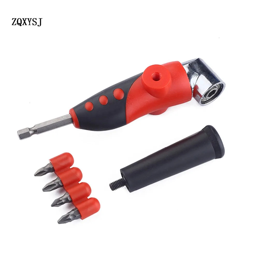 

Hot 1pc 105 Degree Driver Adapter Set Adjustable Right Angle Bit 4pcs Screwdriver Bits Combination Kits For Air Power Drill Tool
