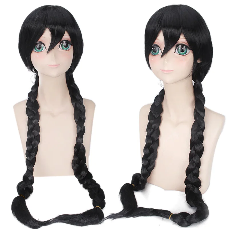 Danganronpa Fukawa Toko длинные прямые парики для косплея 100 см аниме вечерние универсальные термостойкие синтетические волосы черный