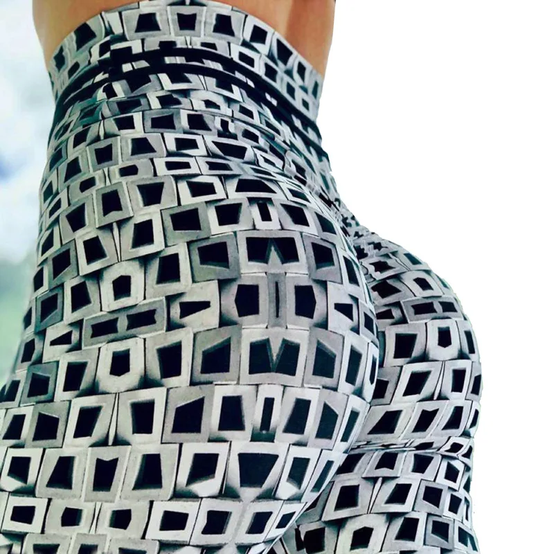 

Women Legings High Waist Fitness Push Up Leggings Workout For Women Irregular 3D Geometry Print Leggins Sporting Workout Pants