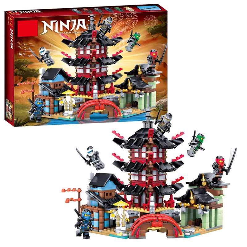 

737pcs Diy Ninja Temple of Airjitzu Ninjagoed Smaller Version Building Blocks Set compatible with Legoingly Toys for Kids Bricks