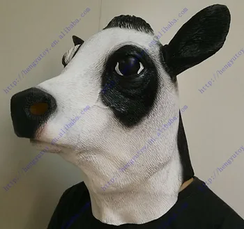 

2013 The highest selling Adult Size Realistic Dress Latex Nice Cow Mask DIY Chrismas Gift