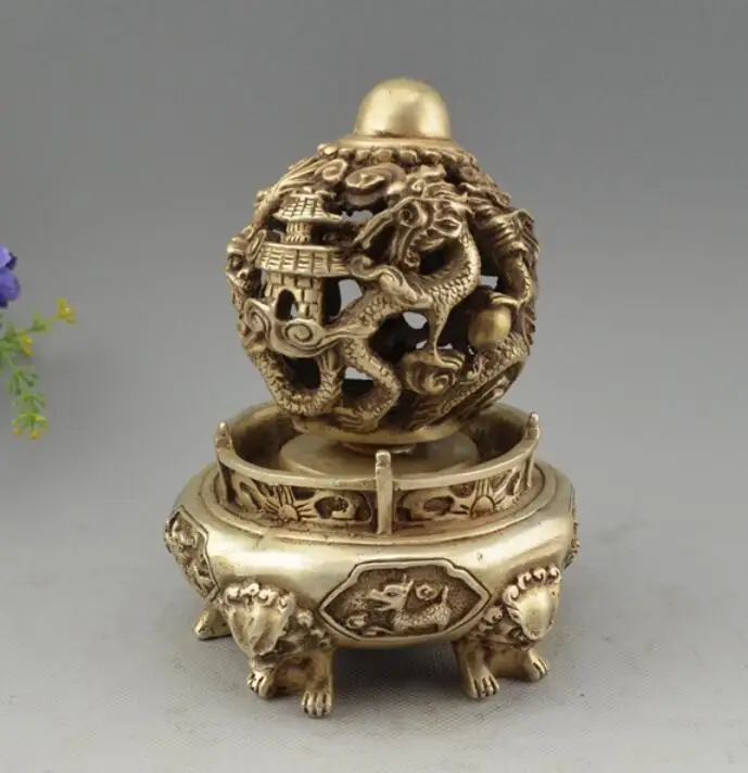

Chinese white copper spherical dragon Incense burner