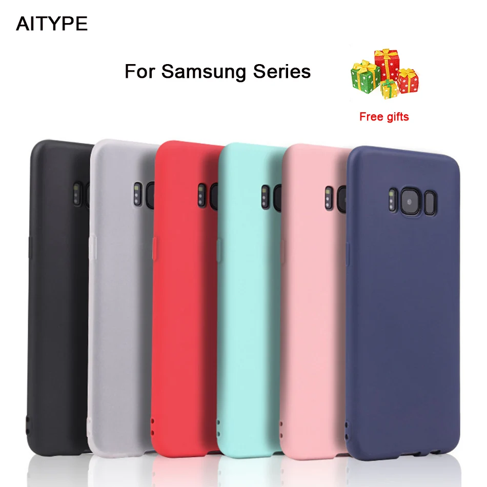 

Mobile Phone Case Silicone For SAMSUNG galaxy s8 s9 a7/8 2018 edge NOTE8 J7 A5 2017 Prime Matte Anti-knock Phone Cover C5pro