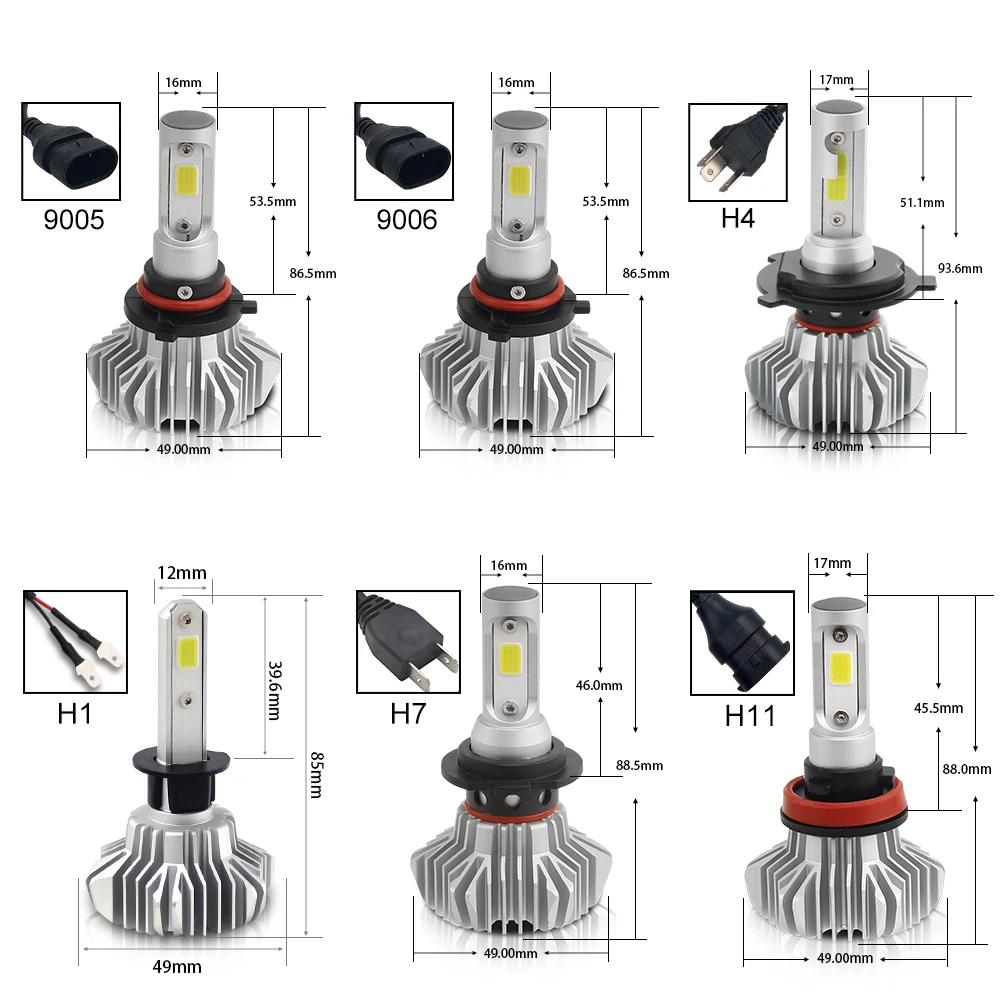 Braveway супер светодиодный лампы для автомобилей светодиодный головной светильник для лампы для передних автомобильных 12000LM 80Вт 12В Автомобильный светильник лед лампы H1 H4 H7 H11 9005 9006 HB3 BH4