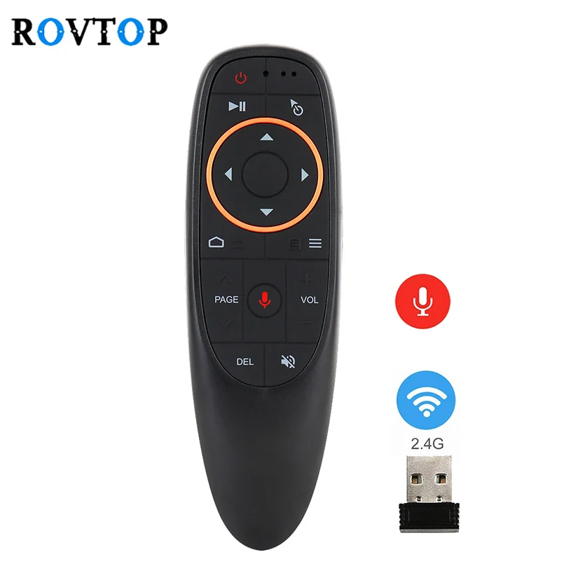 

G10 2.4GHz Wireless Voice Air Mouse Google Microphone Remote Control IR Learning 6 Axis Gyroscope for Android TV Box PC Z2