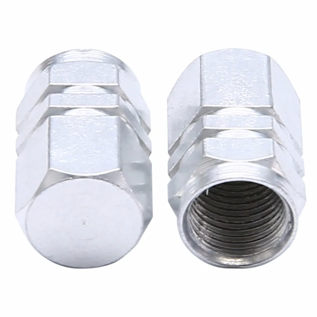 Mayitr 4pcs 16x10mm Universal Tire Valve Cap Silver Aluminum Car Wheel Tire Tyre Valve Air Stem Cover