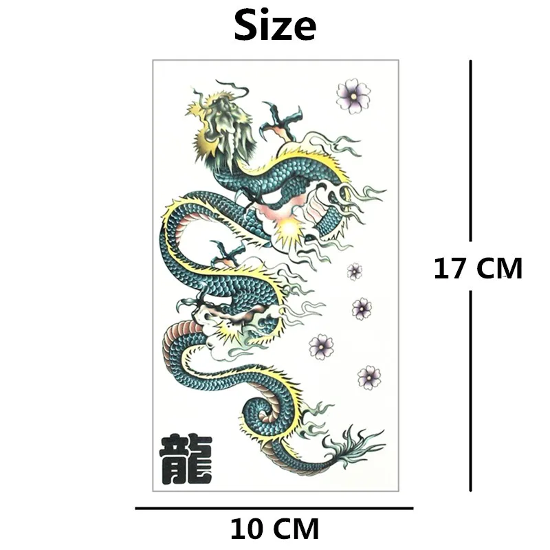 SHNAPIGN цветной китайский дракон, временная татуировка, боди-арт, рука, флеш-тату, наклейка s 17*10 см, водонепроницаемая поддельная хна, безболезненная наклейка