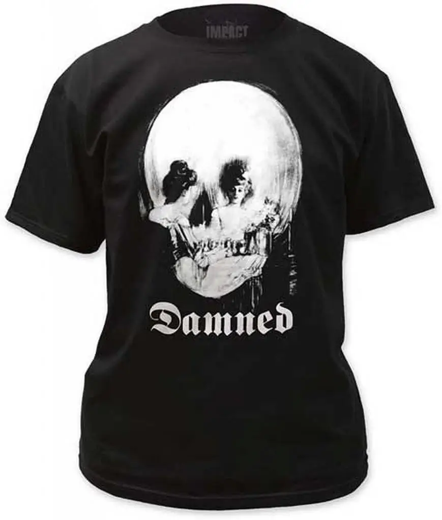 The Damned Mirror Skull T-Shirt SM MD LG XL XXL New Short Sleeves 100% Cotton | Мужская одежда