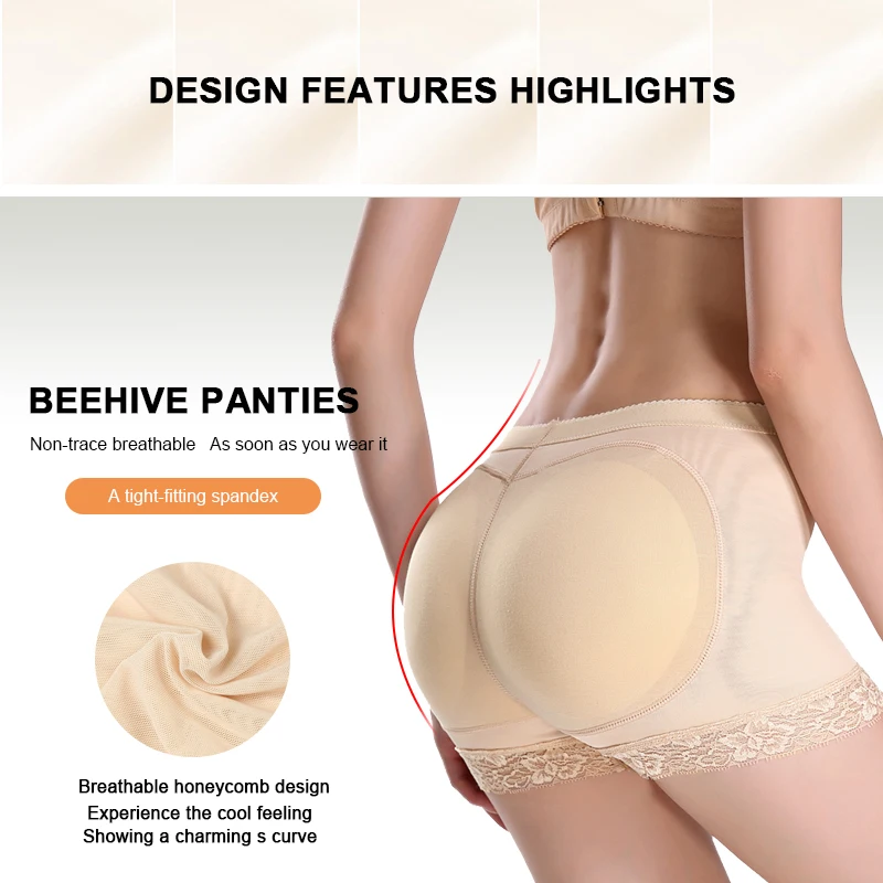 Fake Ass Women Butt and Hip Enhancer Booty Padded Butt Lifter Underwear Tummy Body Shapers Control Panties Boyshorts Shapewear