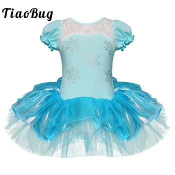 

TiaoBug Girls Princess Ballet Tutu Leotard Dress Kids Dance Costume Flower Snowflake Child Halloween Ballerina Party Dance Dress