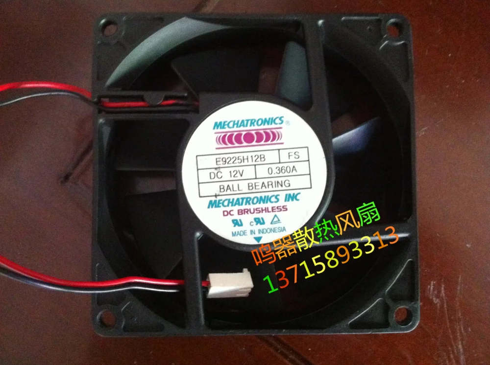 Мехатроника E9225H12B FS DC 12V 0.36A Размеры: 90x90x25 мм 2-провод Сервер вентилятор охлаждения