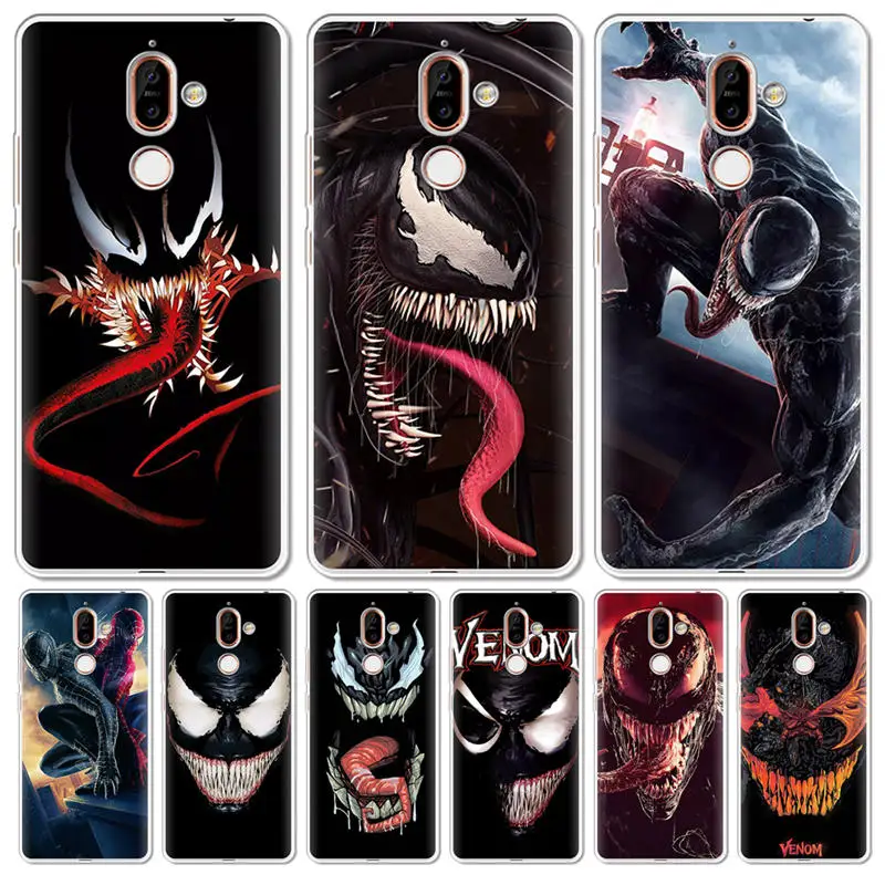 Роскошный мягкий силиконовый чехол Venom для телефона Nokia 1 3 5 8 6 2 7 Plus 9X6 2018 Coque Capa Shell