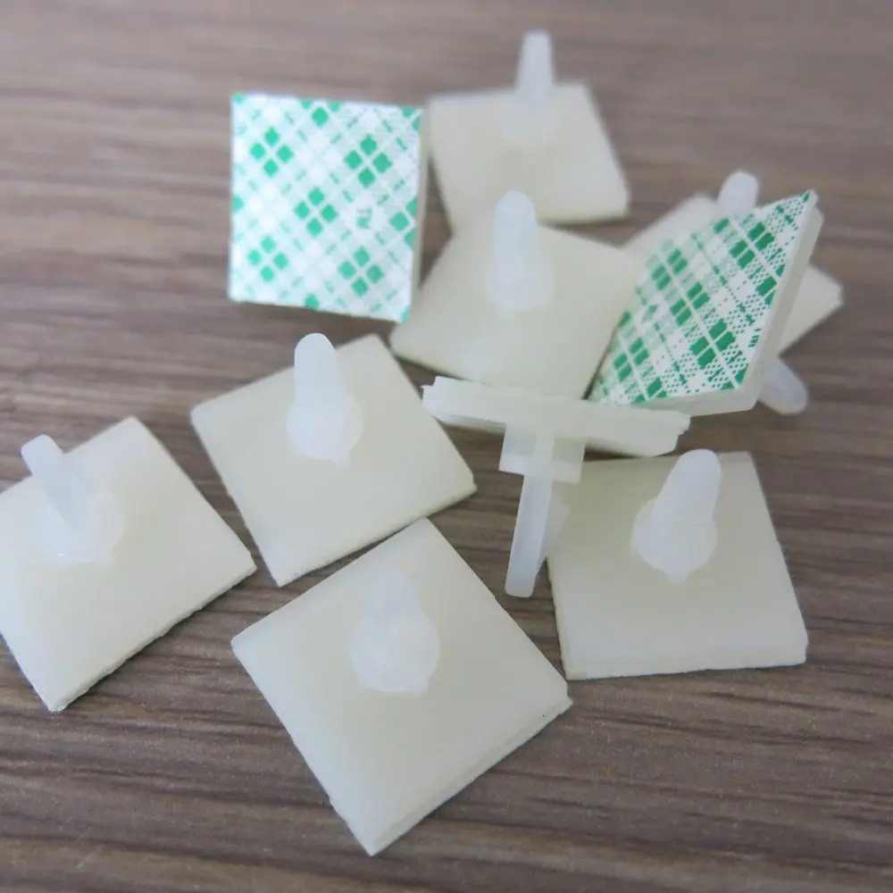 50pcs Nylon Plastic stick on Self adhesive PCB Spacer Standoff 4mm Hole