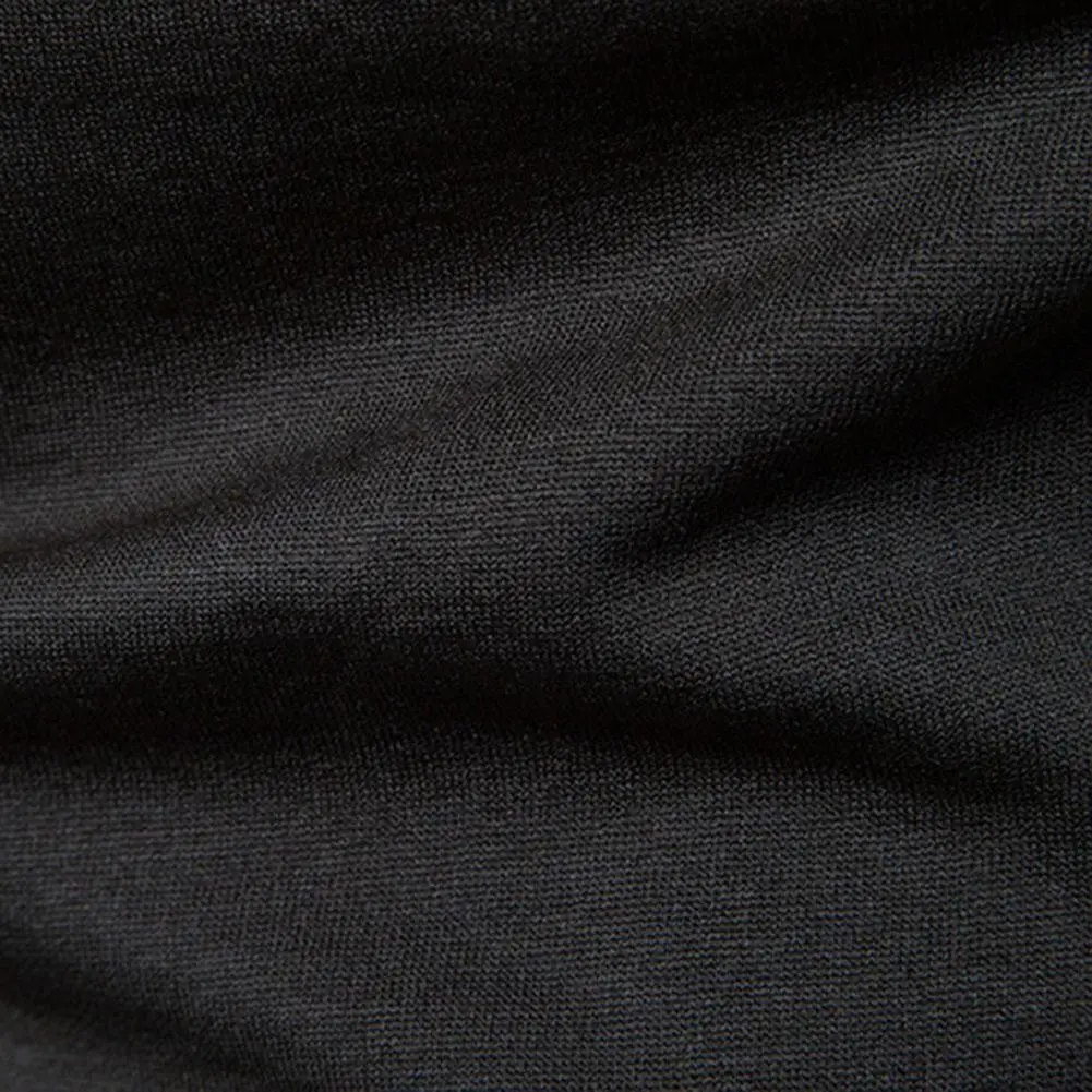 MISSKY Мужская футболка из теплого хлопка с высоким горлом, Однотонная футболка с длинными рукавами, эластичная водолазка, топы для осени и зимы