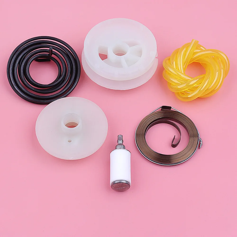 Recoil Starter Pulley Spring Fuel Filter Line Hose Kit For Husqvarna 128LD 128C 128CD 128R Grass Trimmer Brush Cutter Spare Part