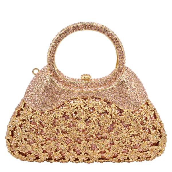 Стильная Золотая Роскошная вечерняя сумка с кристаллами Женская клатч с ручкой официальная сумка для банкета со стразами с цепочкой 88343 - Цвет: D Evening bag bag