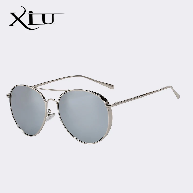XIU Ретро Винтажные HD поляризационные солнцезащитные очки для мужчин и женщин брендовые дизайнерские модные солнцезащитные очки для пилота высокое качество очки для вождения UV400 - Цвет линз: Silver w silver mir