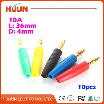 

10pcs/lot 4mm Gold Plated Wilding Banana Plug Audio Speaker Amplifier Cable Wire Power Screw Jack Connector Adapter Wild