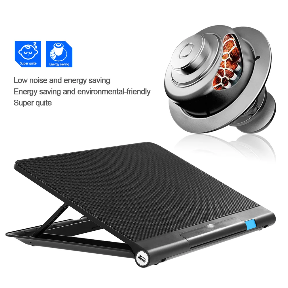 USB кулер для ноутбука 6 охлаждающих вентиляторов регулировка высоты синий светодиодный вентилятор для ноутбука 14-17 дюймов