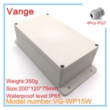 Рекламным пакетом закачиваемая форма IP65 Водонепроницаемый ABS пластиковый корпус с 4 шт. PG7 водонепроницаемый разъем 200*120*75 мм