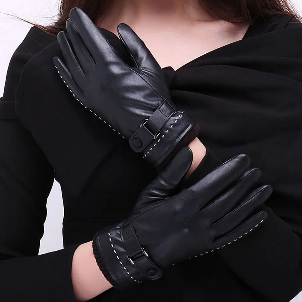 Модные женские зимние теплые перчатки 1 пара Luvas de inverno Luva motociclista кожаные Guantes Eldiven