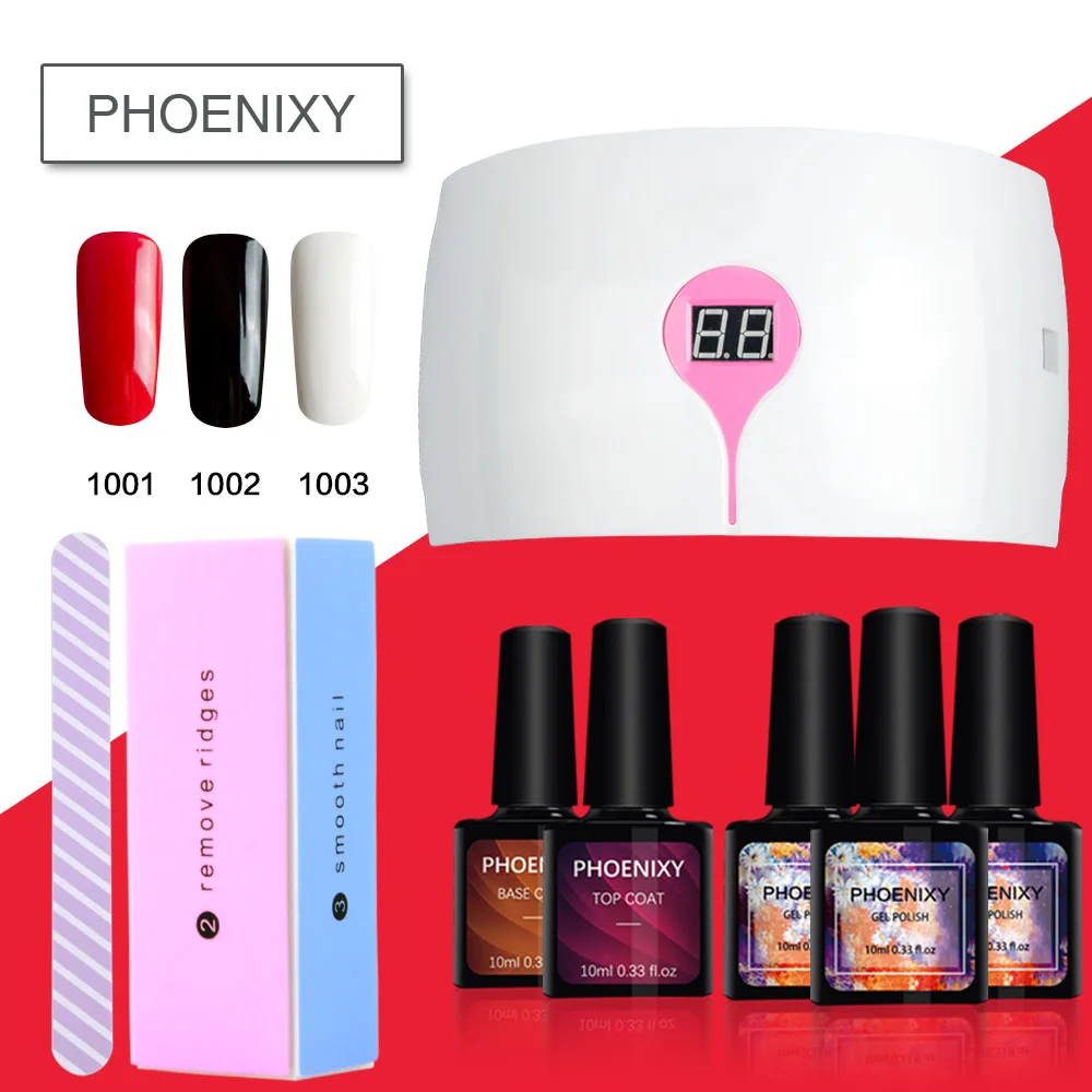 

Nail Set 36W UV Dryer For 3Pcs Gel Nail Polish Kit Manicure Tools Set Top Base Coat Lacquer Varnish Semi Nails For Manicure Art