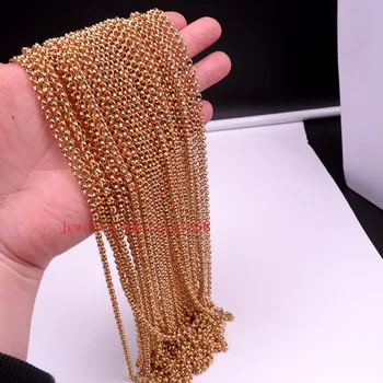 

in bulk 3meter Lot Gold color 4mm Stainless Steel Fashion Round Rolo chain jewelry finding / Marking Chain DIY