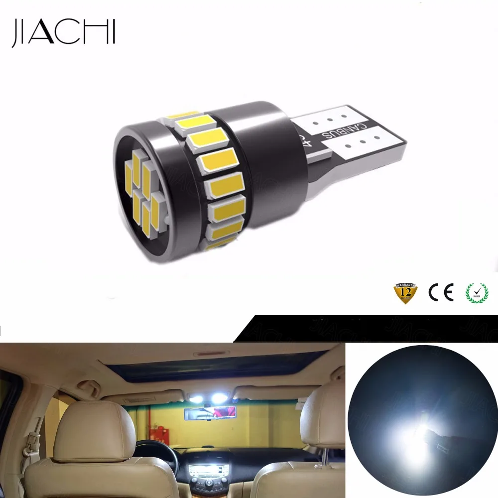 100 x New Arrival Led Car Bulbs T10 led White W5W 194 3014 24smd Canbus No Error Light DC12V