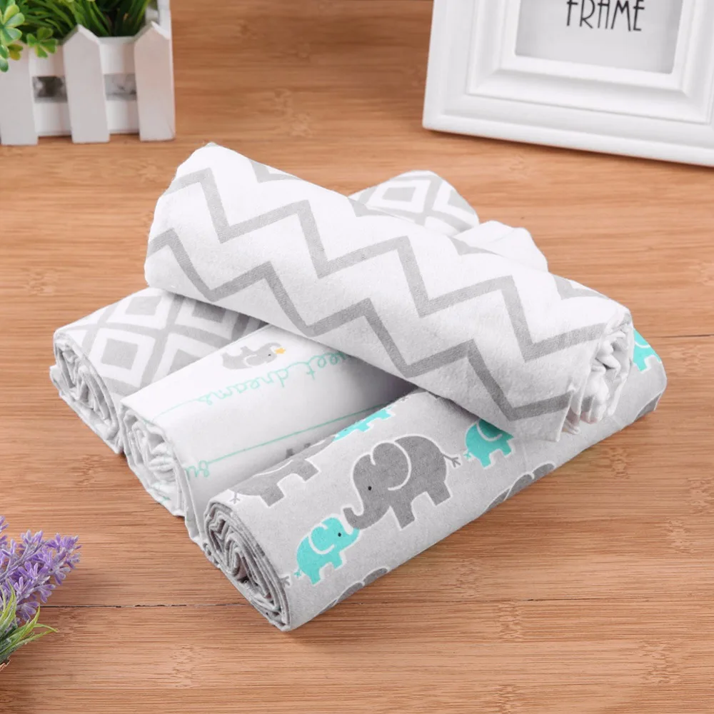 

4pcs 100% Cotton Owl Flower Print Muslin Baby Blankets Bedding Infant Swaddle Towel For Newborns Swaddle Blanket