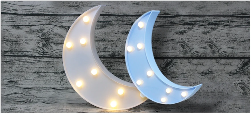 Hinnixy светодиодный LED Романтическая Луна Форма рядом ночник белого и синего цвета украшения Атмосфера лампы Дети сна лампы для мотоциклов