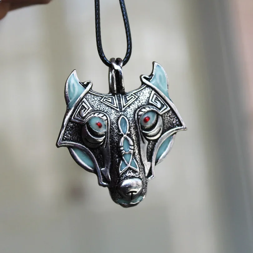 Волк ожерелье кулон нордический гигантский волк Фенрир кулон "оборотень" светится в темноте ночной свет