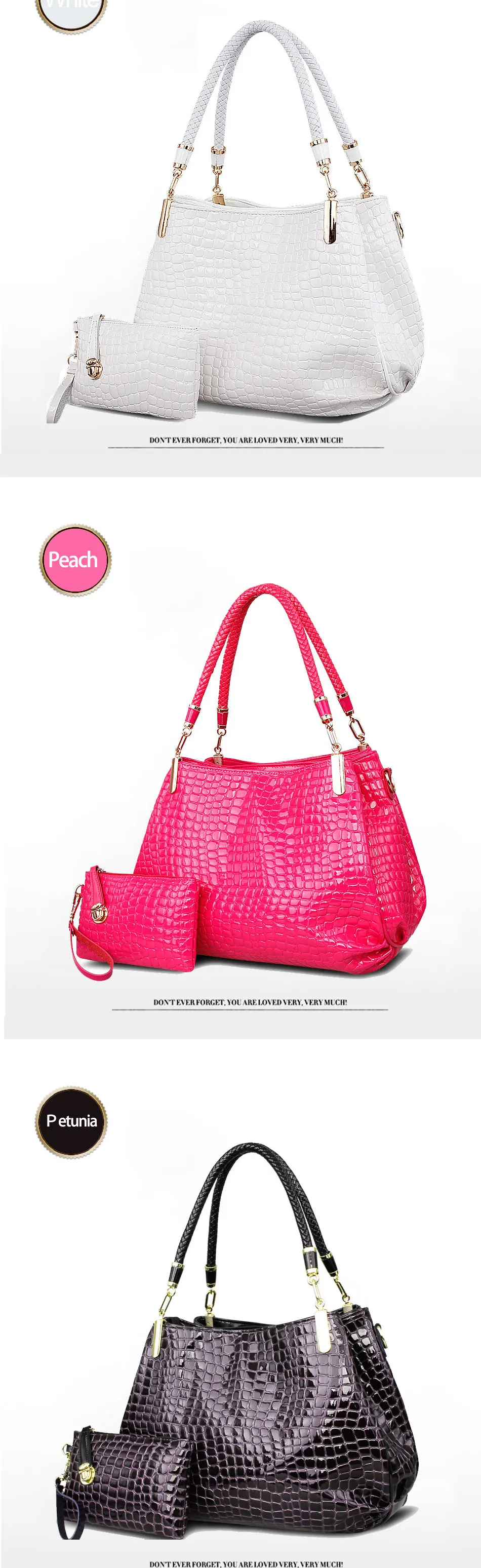 Nicole&Doris New Crocodile Grain PU Leather Women BagShoulder Bag Handbag Female Shopping Bag Crossbody Totes Large Bag women's bags big