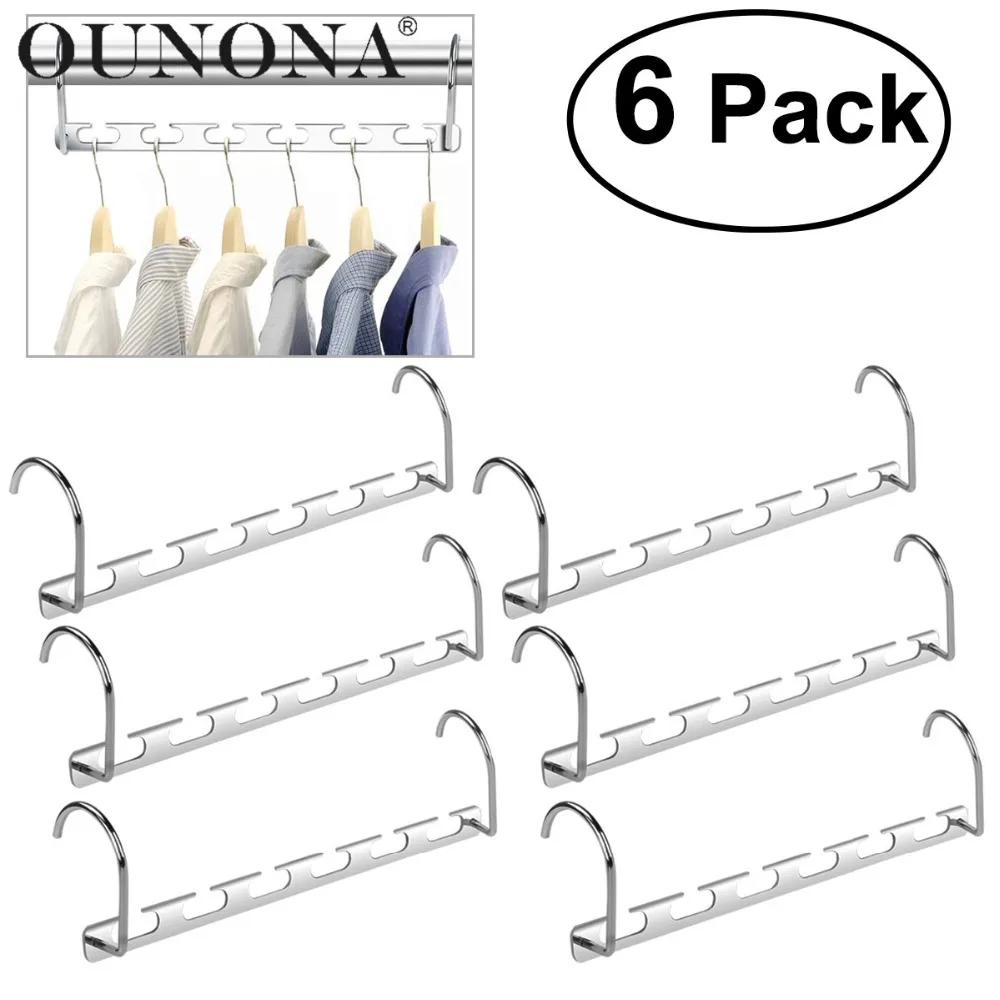 6pcs Wardrobe Closet Bar Clothes Coat Hanger Organizer Wonder Hanger